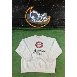 Vintage Simon Pure Beer Gray Crewneck Sweatshirt FOTL Mens Size X-Large XL‎